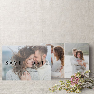 Modernes Vellum Overlay 3 Foto Verlobung Save The Date