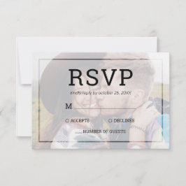 Modernes verblichenes Foto Minimalistische Typogra RSVP Karte