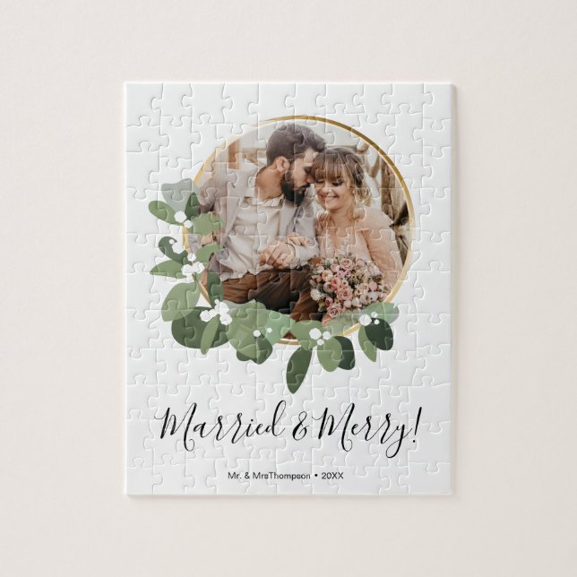 Modernes Verheiratetes und fröhliches Hochzeitssom (Vertikal)