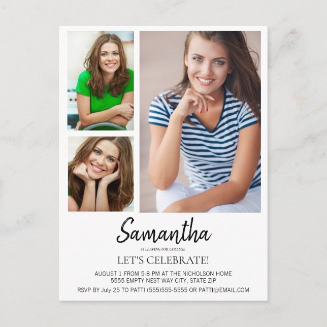 Modernes Verlass für Uni Trunk Party 3 Foto Postkarte (Vorderseite)