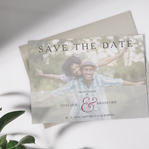 Modernes Verlobtes Foto und Save the Date Einladung