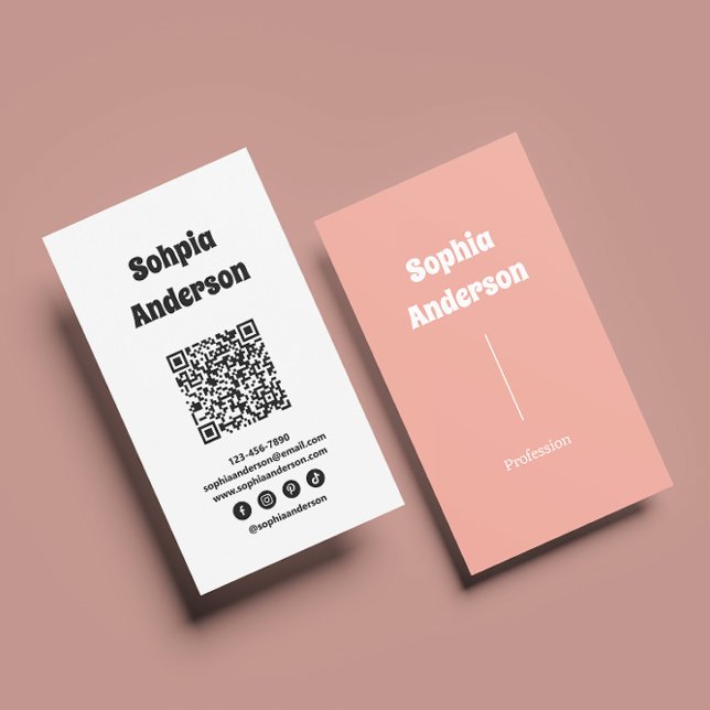 Modernes Vertikales Design | QR-Code und soziale L Visitenkarte (Von Creator hochgeladen)