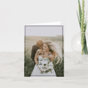 Modernes vertikales Foto Hochzeitsschrift Vielen D Dankeskarte