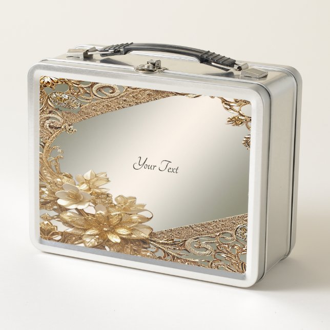 Modernes, Verziertes und florales Lunchbox (Vorderseite)
