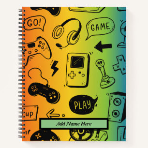 Modernes Videospiel Patten farbenfroh Notizbuch