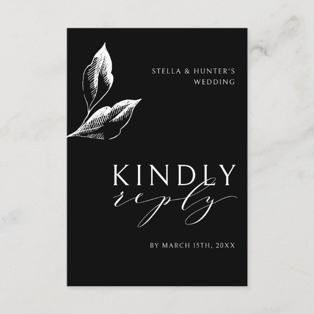 Modernes Viktorianisches monochromes Hochzeitsszen Begleitkarte (Vorderseite)