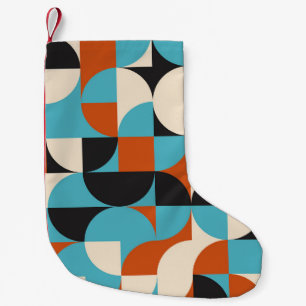 Modernes Vintag: Geometrische Retroformen. Kleiner Weihnachtsstrumpf