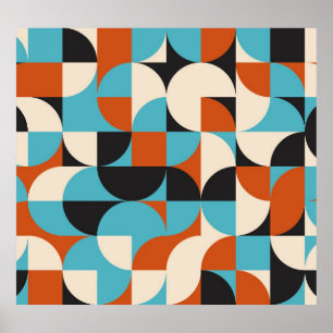 Modernes Vintag: Geometrische Retroformen. Poster