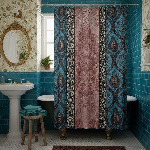 Modernes, Vintag Inspiriertes Blumendesign Duschvorhang