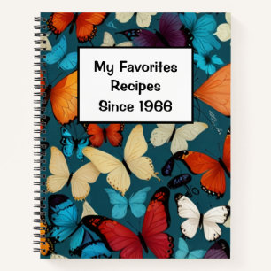 Modernes Vintage-personalisiertes Rezept-Notizbuch Notizbuch