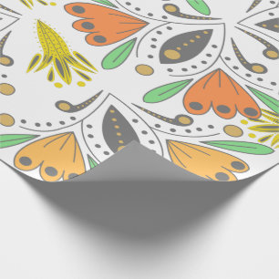 Modernes, Vintages, abstraktes, blumenfarbenes Ges Geschenkpapier