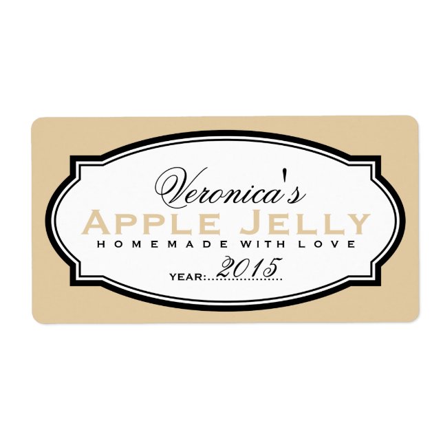 MODERNES VINTAGES BEIGE | PERSONALISIERTER STICKER (Vorne)