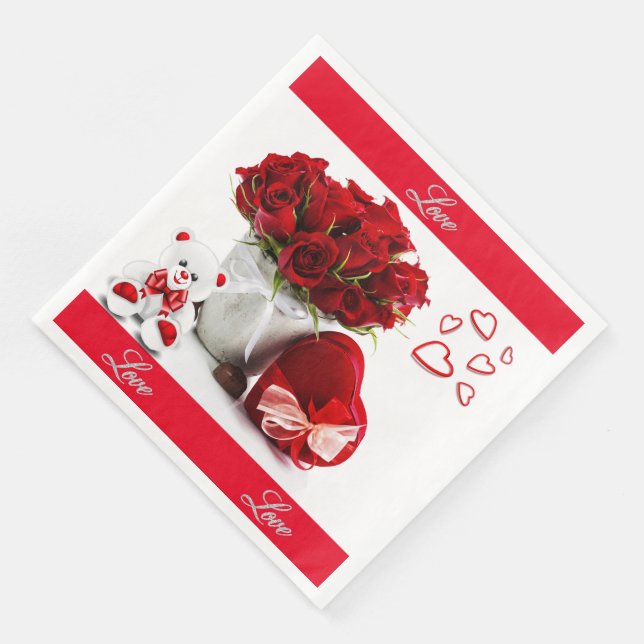 Modernes Vintages Blumenpapier-Abendessen Napkins Serviette (Ecke)