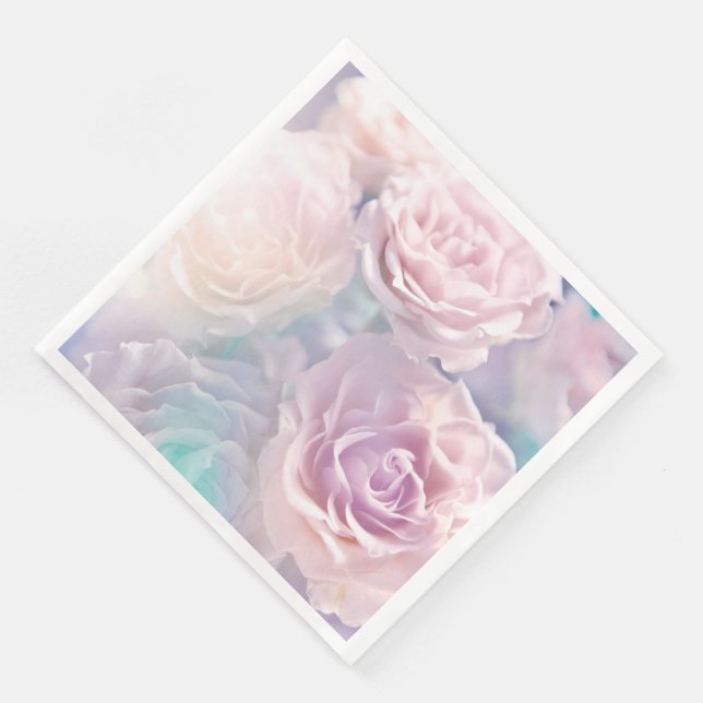 Modernes Vintages Blumenpapier-Abendessen Napkins Serviette (Ecke)