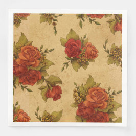 Modernes Vintages Blumenpapier-Abendessen Napkins Serviette