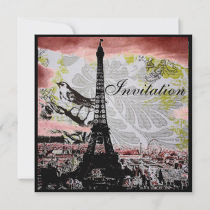 modernes Vintages eiffelturm paris Brautparty Einladung