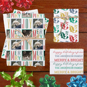 Modernes Vintages Farbsortiment Multi-Foto Geschenkpapier Set