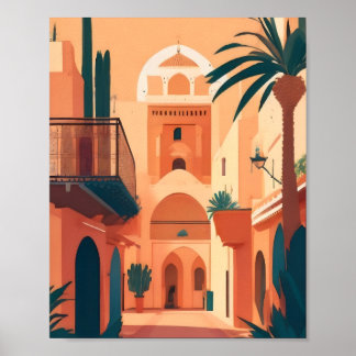 Modernes Vintages Marrakesch Poster