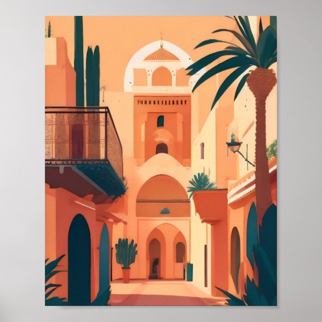 Modernes Vintages Marrakesch Poster (Vorne)
