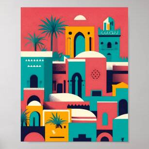 Modernes Vintages Marrakesch Poster
