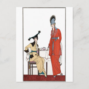 Modernes Vintages Nachmittagstee Postkarte