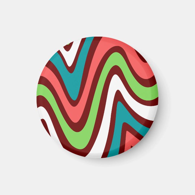 Modernes, Vintages niedliches Muster grün Magnet (Vorne)