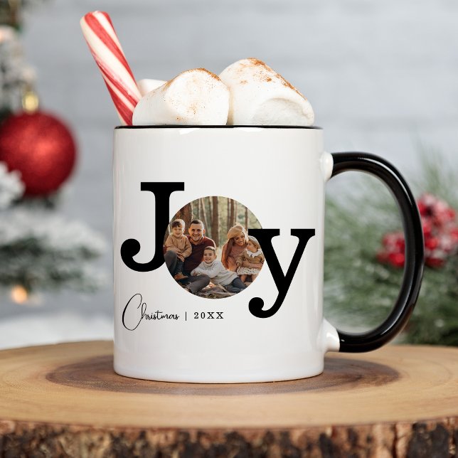 Modernes Vintages Schriftsetzwerk Weihnachts-Foto Kaffeetasse (Von Creator hochgeladen)