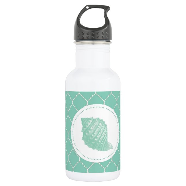 Modernes Vintages Seashell Trinkflasche (Vorderseite)