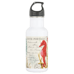 modernes Vintages Seepferd Trinkflasche