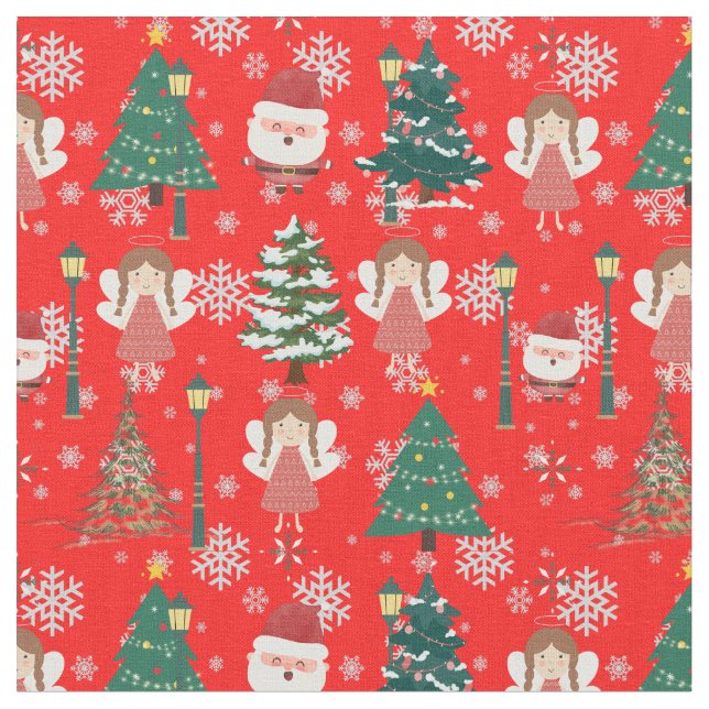 Modernes Vintages Weihnachtsmuster Stoff (Nahaufnahme)