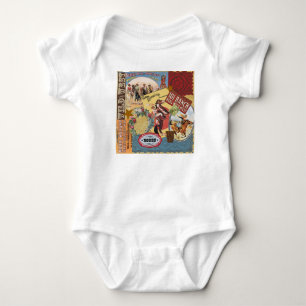modernes Vintages Westerncowgirl Baby Strampler