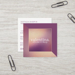 Modernes Violet & Champagner Glitzer Beauty Makeup Quadratische Visitenkarte
