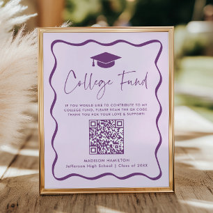 Modernes violettes Hochschulabschluss-Stipendien-Q Poster