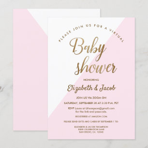Modernes Virtual Chic Baby Dusche Pink Baby Girl Einladung