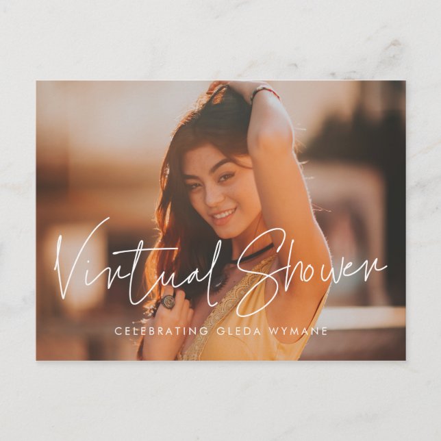 Modernes Virtual Dusche Foto Postkarte (Vorderseite)
