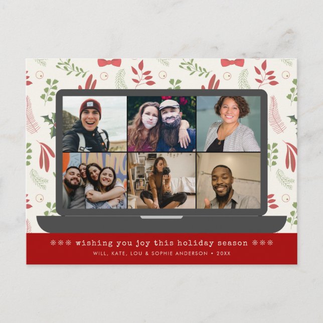 Modernes Virtual Video-Meeting Weihnachten 6 Foto (Vorderseite)