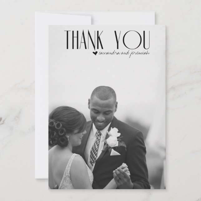 Modernes Vogue Danke für die Hochzeitskarte (Vorderseite)