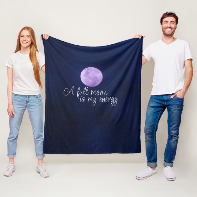 Modernes VOLLSTÄNDIGES MOON Zitat Lila Fleecedecke (Beispiel)
