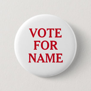 Modernes Wahlkampfgerät - rot und weiß Button