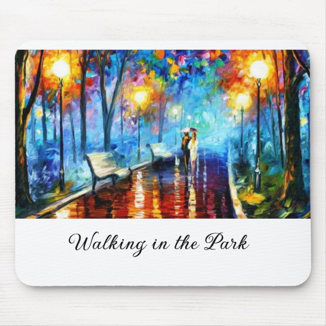 Modernes Wandern im Park Mouse Pad Mousepad (Vorne)