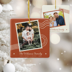 Modernes warmes Foto Niedliche Briefmarke Urlaub Keramikornament