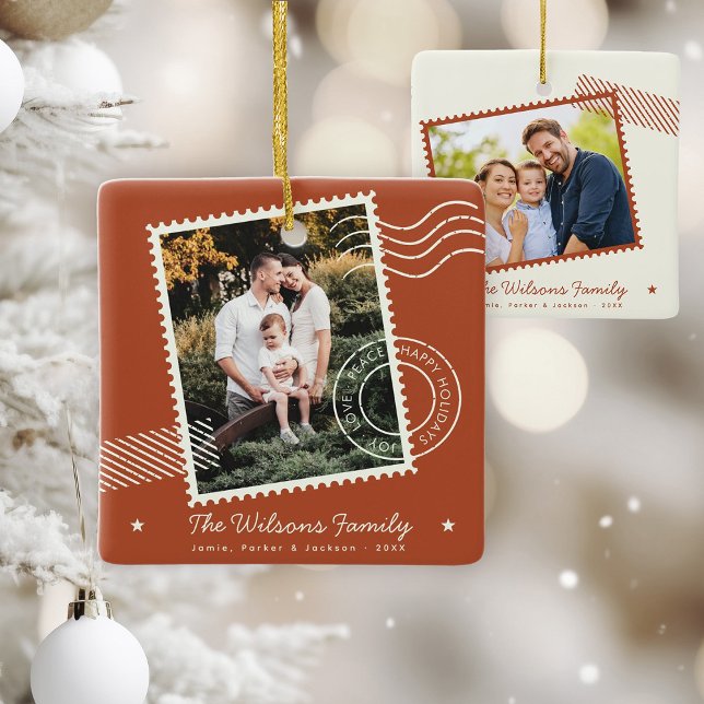 Modernes warmes Foto Niedliche Briefmarke Urlaub Keramikornament (Von Creator hochgeladen)