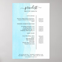 Modernes Wasserfarben-Preislisten-Poster