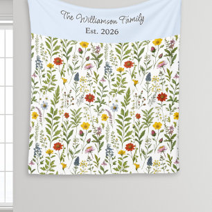 Modernes Wasserfarben-Wildblumenmuster personalisi Fleecedecke