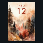 Modernes Wasserfarbenfall Tischnummer<br><div class="desc">Modernes Wasserfarbenfall Terracotta Hochzeit Tischnummer</div>