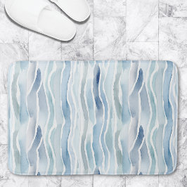 Modernes Watercolor Blue Wave Strive Muster Badematte