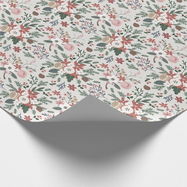 Modernes Watercolor Foliage Urlaubsmuster Geschenkpapier (Ecke)