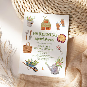 Modernes Watercolor Garden Party Brautparty Einladung