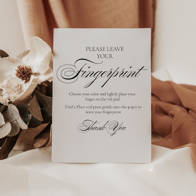 Modernes Wedding Guest Tree Fingerprint Sign Sockelschild (Von Creator hochgeladen)