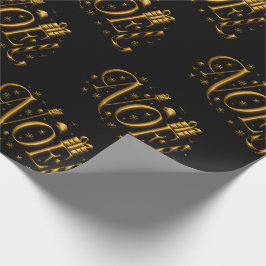 Modernes Weihnachten Gold und Schwarze Weihnachten Geschenkpapier